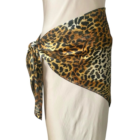 Vintage Large Leopard Print Scarf - Picture 1 of 12